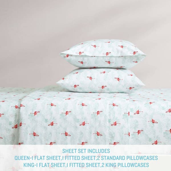 Tommy Bahama Flamingo Santa 200TC 4pc. Sheet Set