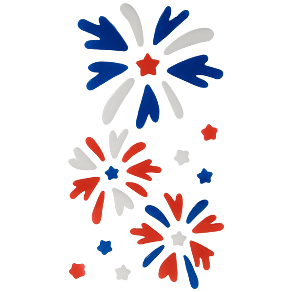 Northlight Patriotic Celebration Gel Window Clings, Set of 6