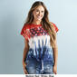 Womens OneWorld Short Sleeve Tie Dye Flag Tie Front Tee - image 2