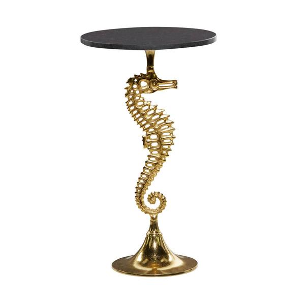 9th & Pike(R) Gold Aluminum Coastal Accent Table - image 
