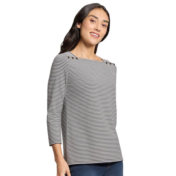 Womens Jones New York 3/4 Sleeve Square Neck Tee