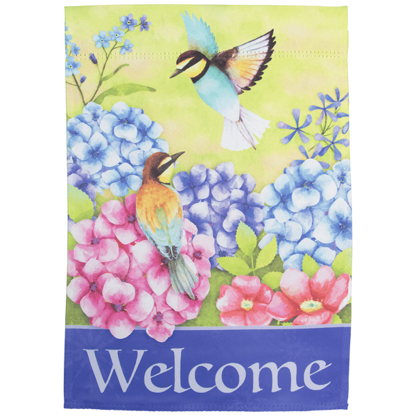 Northlight Welcome Floral Hummingbird Outdoor Garden Flag