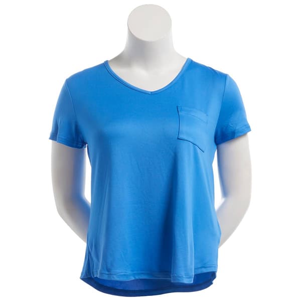 Womens MUK LUKS(R) Short Sleeve Cloud Knit V-Neck Pajama Tee