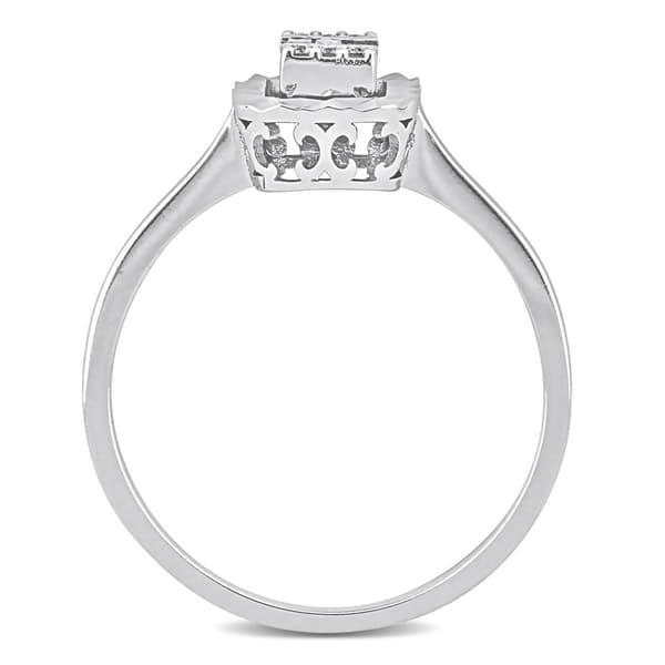 Sophia B 1/8ctw. 14kt. White Gold Baguette Square Diamond Ring