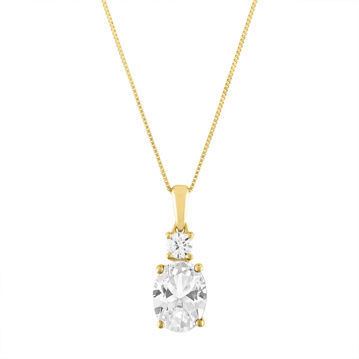 Gemstone Classics™ 10kt. Yellow/White Oval Pendant