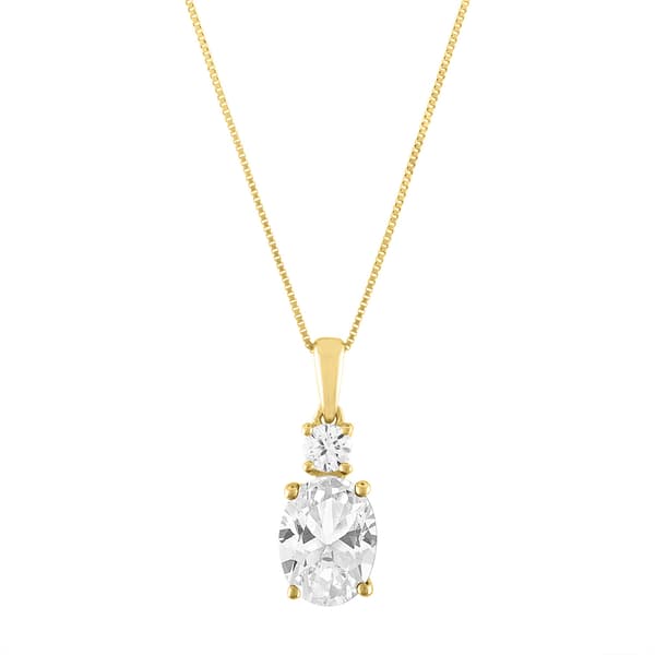 Gemstone Classics(tm) 10kt. Yellow/White Oval Pendant - image 