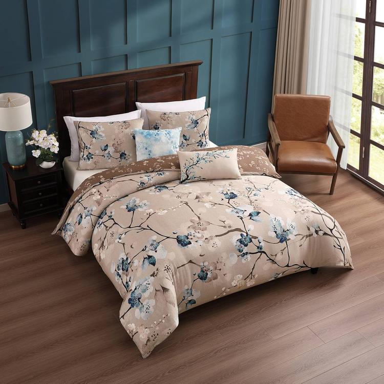 Bebejan® Blue Blossom Cotton 5pc. Reversible Comforter Set