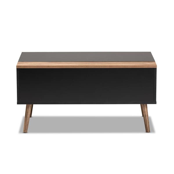 Baxton Studio Jensen Black/Rustic Brown Finish Wood Coffee Table