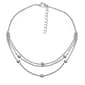 Barefootsies Silver Cubic Zirconia Station Triple Strand Anklet - image 1