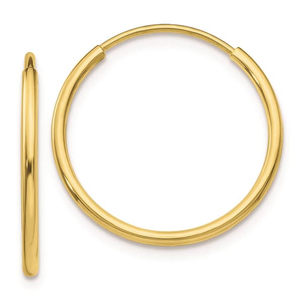 Gold Classics(tm) 10kt. Polished 17mm Endless Tube Hoop Earrings - image 