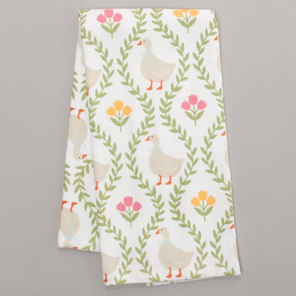 Goose & Tulip Print Kitchen Towel - image 