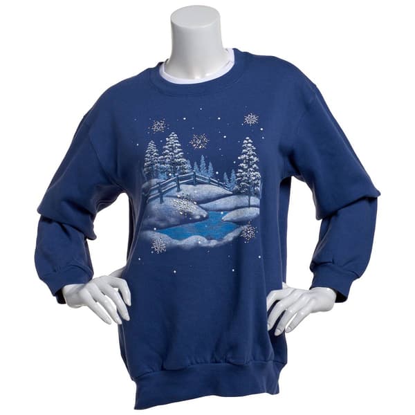 Womens Top Stitch By Morning Sun Snow Pond Sweatshirt - image 