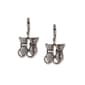 1928 Silver Tone Crystal Double Cat Wire Earrings - image 1