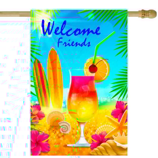 Northlight Seasonal Hello Summer Tropical Beach House Flag - image 