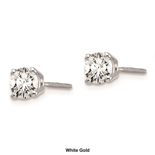 Pure Fire 14kt. Gold 2/3ctw. Diamond Screw-Back 4-Prong Earrings