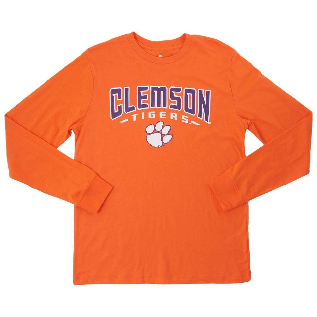 Mens Champion® Clemson University Long Sleeve Crew Neck Tee