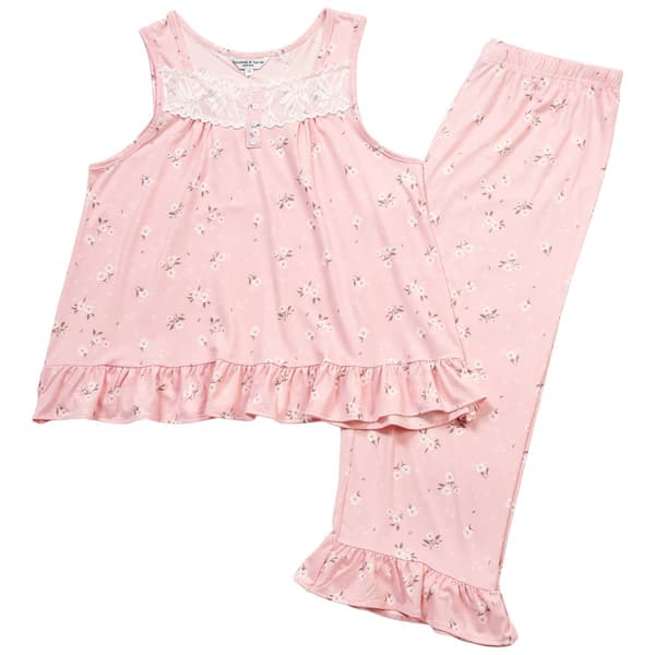 Womens Elizabeth & Nicole Sleeveless Floral Ruffle Tank Set