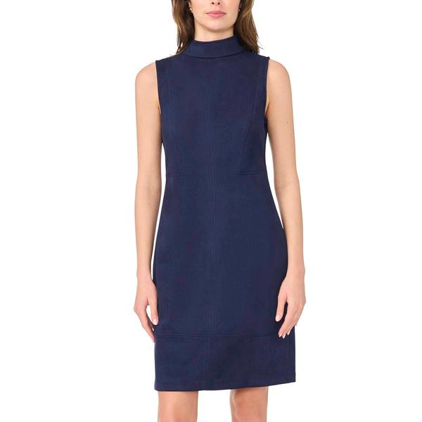Womens MSK Sleeveless Mock Neck Faux Suede A-Line Dress - image 