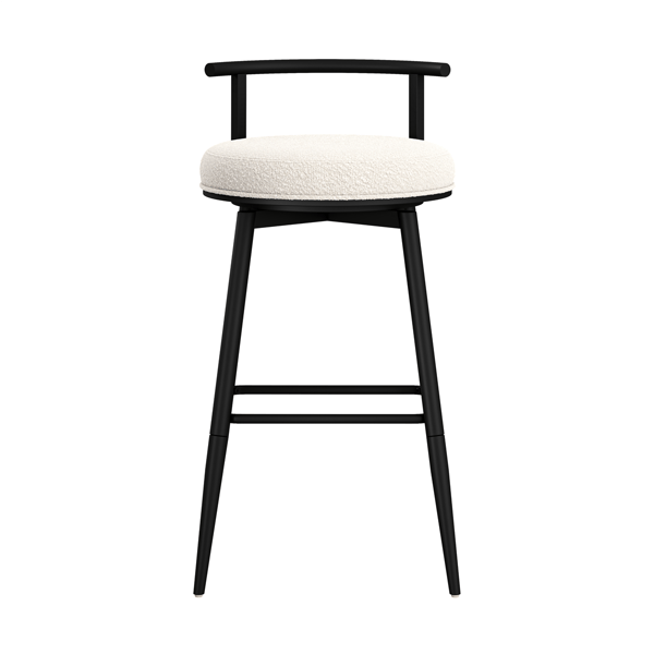 HH2 Home Dael Metal & Upholstered Adjustable Height Swivel Stool