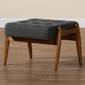 Baxton Studio Jeanine Japandi Wood Ottoman Footstool - image 7