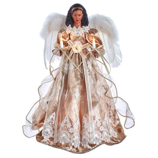 Kurt S. Adler 16in. African-American Angel Tree Topper - image 