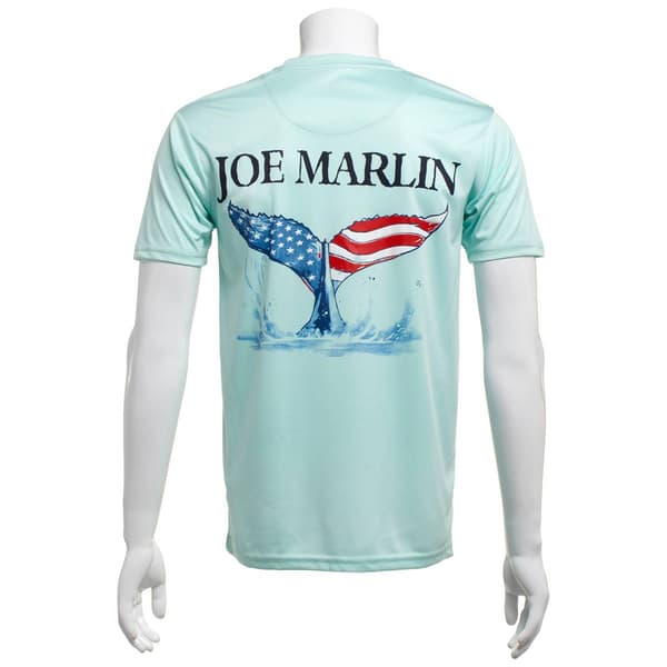 Mens Joe Marlin Short Sleeve Stars & Stripes Whale Tale Tee