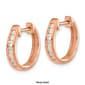 Pure Fire 14kt. Rose Gold 1/4ctw. Diamond Hinged Hoop Earrings - image 2