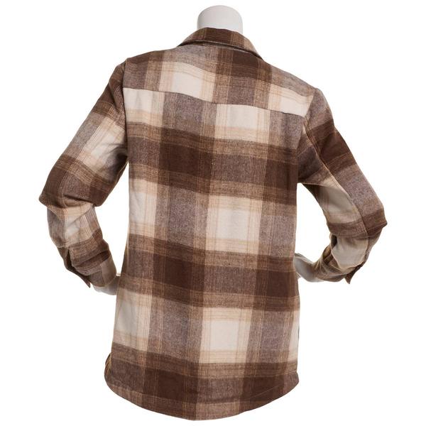 Womens Mountain Ridge Plaid Twill Shacket - Brown