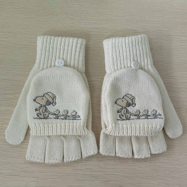 Womens Peanuts Woodstock Outlines Fingerless Gloves