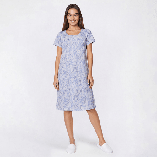 Womens Laura Ashley(R) Vine Toile Lace Henley Nightgown - image 