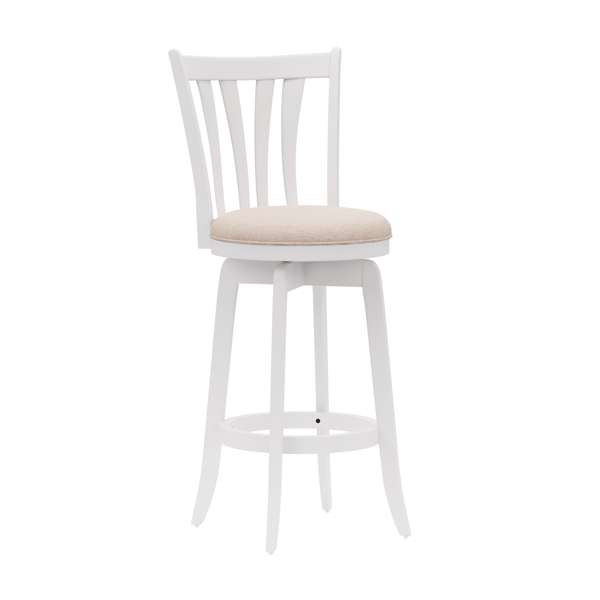 HH2 Home Savana White Wood Swivel Bar Height Stool