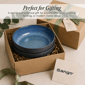 Sango Resona Blue/Black Large Ceramic Serving Bowl - Set of 2 - image 6