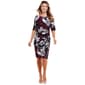 Womens Connected Apparel Elbow Sleeve Floral Sheath Dress - image 2