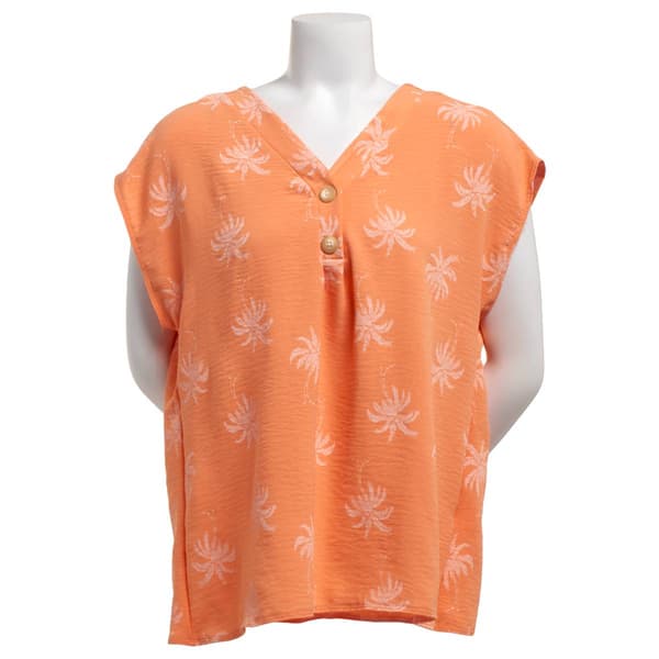 Womens C''est La Vie Dolman Sleeve Airflow Tropical Blouse - image 