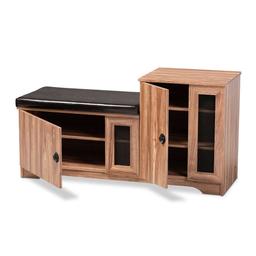 Baxton Studio Valina 2 Door Shoe Storage Bench with Cabinet