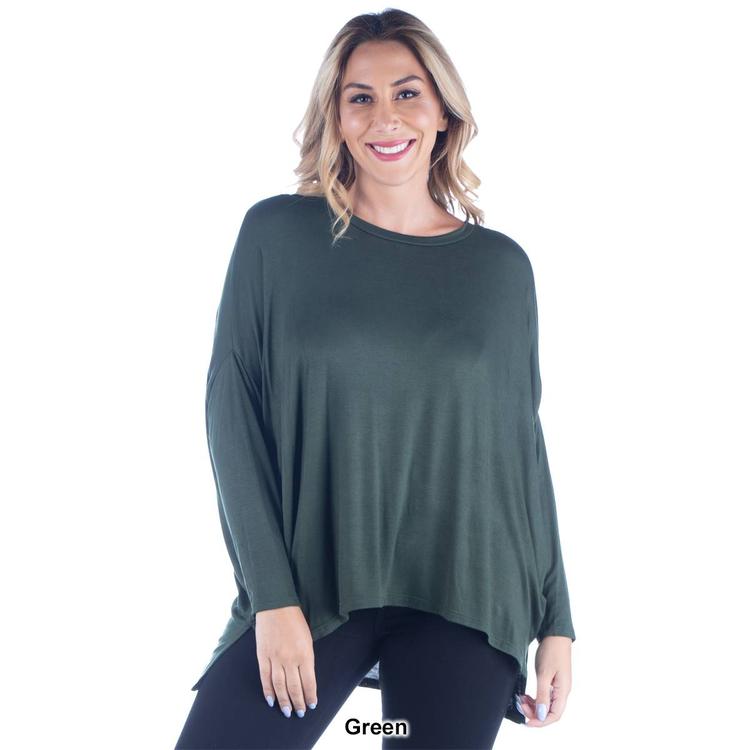 Plus Size 24/7 Comfort Apparel Dolman Long Sleeve Top
