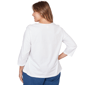 Plus Size Hearts of Palm Embraceable Blue Square Neck Blouse - image 2