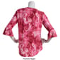 Plus Size Notations 3/4 Ruffle Sleeve Paisley Keyhole Blouse - image 2