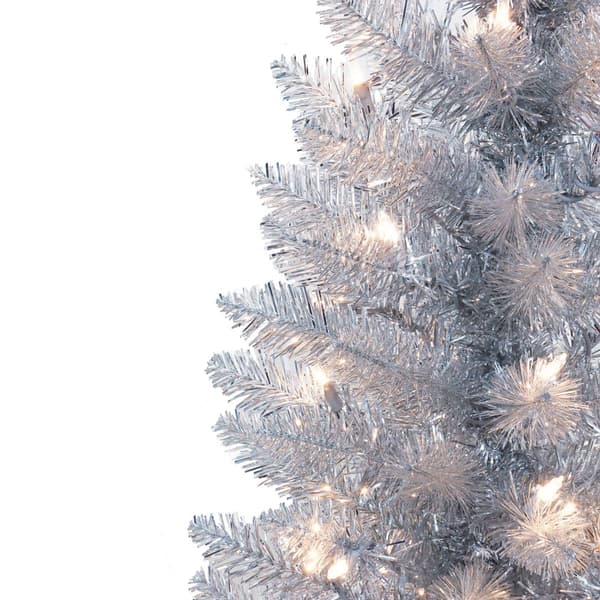 Puleo International 7ft. Pre-Lit Tinsel Artificial Christmas Tree