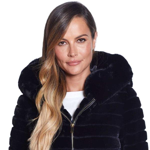 Womens Gallery Full Zip Faux Fur Coat