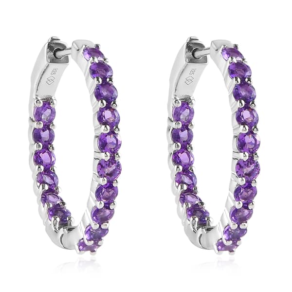 Gemstone Classics™ Round Amethyst Inside Out Hoop Earrings