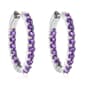 Gemstone Classics™ Round Amethyst Inside Out Hoop Earrings - image 2