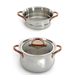 BergHOFF Ouro 18/10 Stainless Steel 3pc. Steamer Set w/ Glass Lid