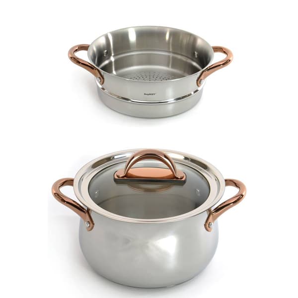 BergHOFF Ouro 18/10 Stainless Steel 3pc. Steamer Set w/ Glass Lid