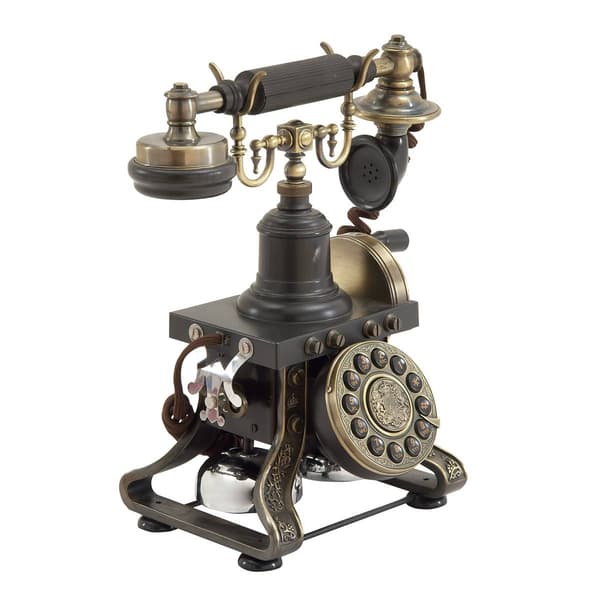 9th &amp; Pike® Black Brass Vintage Antique Phone