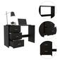 FM FURNITURE Berlin Black Wengue Three Drawers Desk - image 3