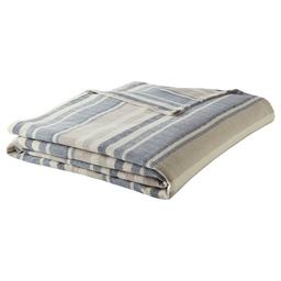Eddie Bauer Striped Herringbone Blue Throw Blanket