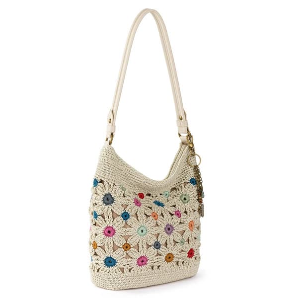 The Sak Lumi Crochet Crossbody - Natural Multi Flower