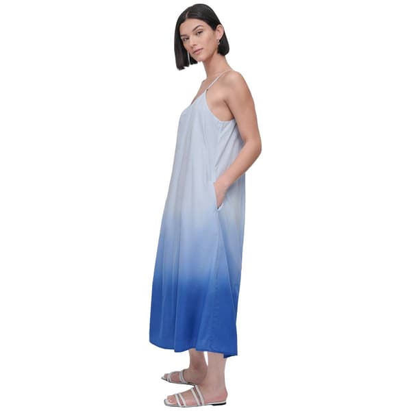 Womens DKNY Spaghetti Strap Tie Dye Ombre Dress