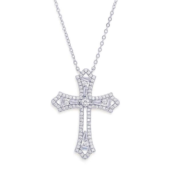 Cubic Zirconia Cross Pendant - image 